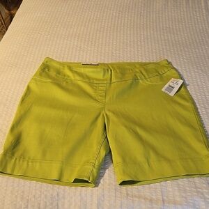 NWT Carroll Reed Women's Green Stretch Pull On Shorts 16 Petite